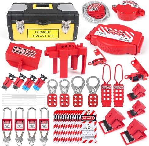 BULANGD 120 Pieces Lockout Tagout Station Loto Kit, Safety Padlocks, Lockout Hasp, Lock Out Tags, Circuit Breaker Lock, Cable Lock, Plug Lock Lockout Tagout Cabinet in Kuwait