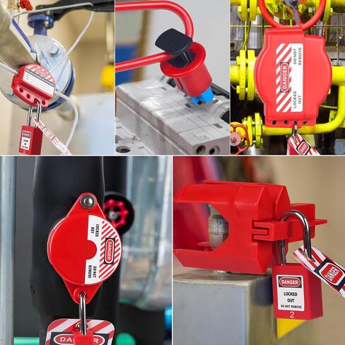 BULANGD 120 Pieces Lockout Tagout Station Loto Kit, Safety Padlocks, Lockout Hasp, Lock Out Tags, Circuit Breaker Lock, Cable Lock, Plug Lock Lockout Tagout Cabinet in Kuwait