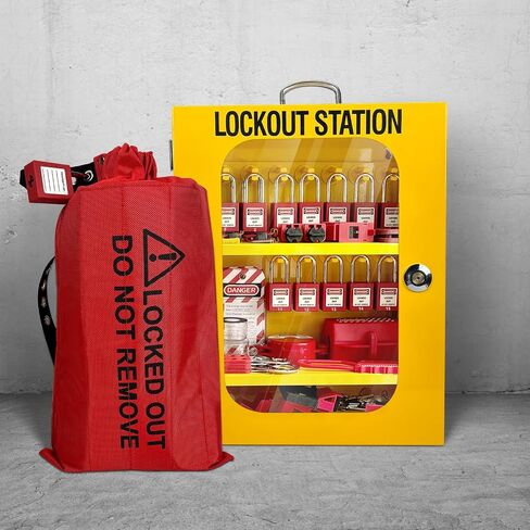 BULANGD 120 Pieces Lockout Tagout Station Loto Kit, Safety Padlocks, Lockout Hasp, Lock Out Tags, Circuit Breaker Lock, Cable Lock, Plug Lock Lockout Tagout Cabinet in Kuwait