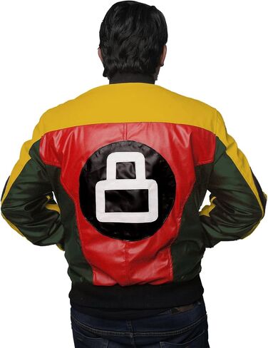 EASTIFIED Mens 8 Ball Pool Billiard Cue Bomber Faux Leather 90's Retro Jacket in Saudi Arabia