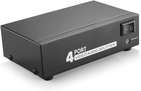 TNP AV Splitter 1 in 4 Out 3 RCA Composite Video L/R Audio Splitter Amplifier Distribution Split Box for Cable Box DVD DVR Analog TV in Saudi Arabia