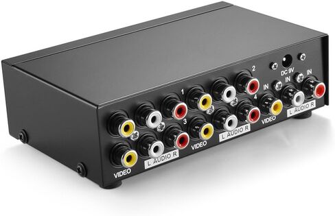 TNP AV Splitter 1 in 4 Out 3 RCA Composite Video L/R Audio Splitter Amplifier Distribution Split Box for Cable Box DVD DVR Analog TV in Saudi Arabia