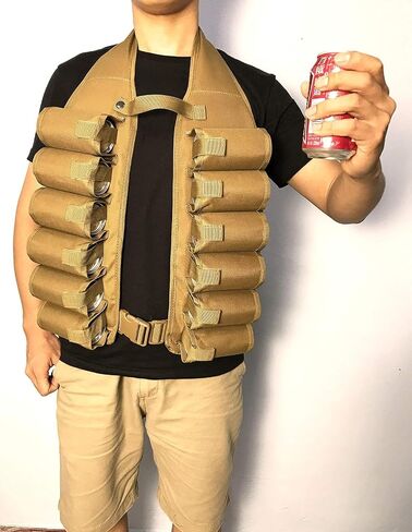 LIVANS Beer Bandolier Holder 12-Pack Drink Vest Beer Can Soda Belt Holster Beverage Holder Insulate BBQ Party Gag in Saudi Arabia