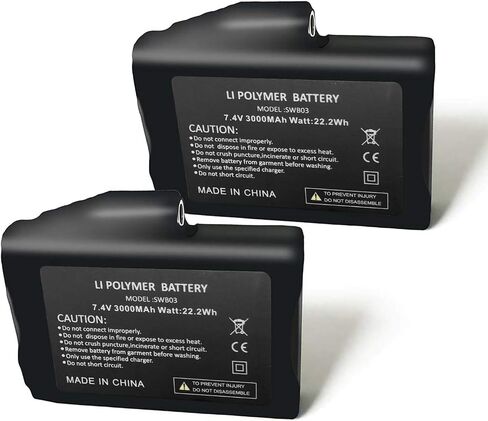 Rechargeable 7.4V 2200MAH/3000MAH Lithium Polymer Batteries for Heated Gloves Socks Hats Balaclava Ski Mask Thermal in Saudi Arabia