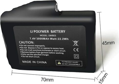 Rechargeable 7.4V 2200MAH/3000MAH Lithium Polymer Batteries for Heated Gloves Socks Hats Balaclava Ski Mask Thermal in Saudi Arabia
