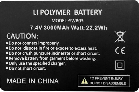 Rechargeable 7.4V 2200MAH/3000MAH Lithium Polymer Batteries for Heated Gloves Socks Hats Balaclava Ski Mask Thermal in Saudi Arabia
