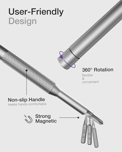 مجموعة مفك براغي دقيقة من VCELINK، 57 في 1 مع 56 قطعة S2 طقم لقم مفك مغناطيسي، مجموعة مفك براغي صغيرة للكمبيوتر والنظارات والساعة والنظارات الشمسية والهاتف والكمبيوتر المحمول ووحدة التحكم بالألعاب، أسود in Kuwait