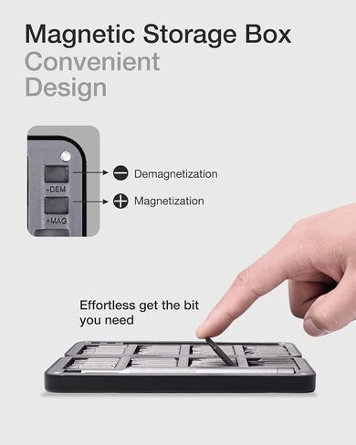مجموعة مفك براغي دقيقة من VCELINK، 57 في 1 مع 56 قطعة S2 طقم لقم مفك مغناطيسي، مجموعة مفك براغي صغيرة للكمبيوتر والنظارات والساعة والنظارات الشمسية والهاتف والكمبيوتر المحمول ووحدة التحكم بالألعاب، أسود in Kuwait