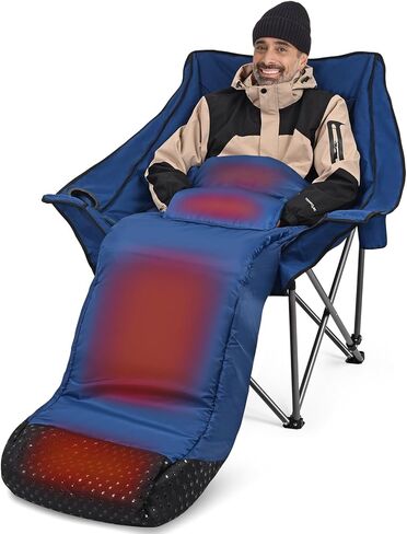 WARM-U-FEET Oversized Camping Chair with Foot Warmer | Insert Hand Warmer for A DIY Heated Chair | Winter Sports Outdoor Ice Fishing Hunting | 400 LBS | Fully Padded | (Not Include Hand Warmer) in Kuwait