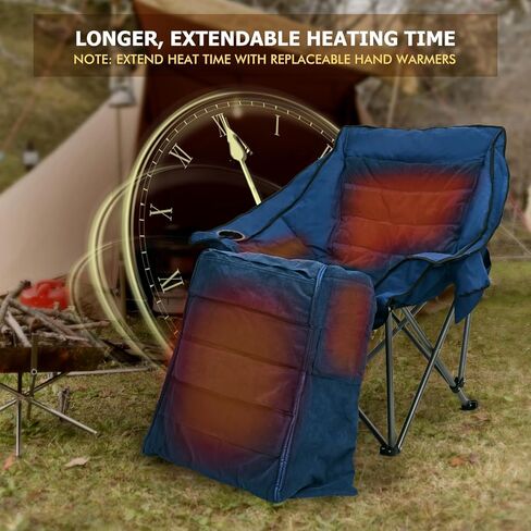 WARM-U-FEET Oversized Camping Chair with Foot Warmer | Insert Hand Warmer for A DIY Heated Chair | Winter Sports Outdoor Ice Fishing Hunting | 400 LBS | Fully Padded | (Not Include Hand Warmer) in Kuwait