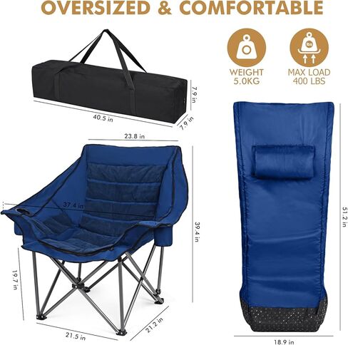 WARM-U-FEET Oversized Camping Chair with Foot Warmer | Insert Hand Warmer for A DIY Heated Chair | Winter Sports Outdoor Ice Fishing Hunting | 400 LBS | Fully Padded | (Not Include Hand Warmer) in Kuwait