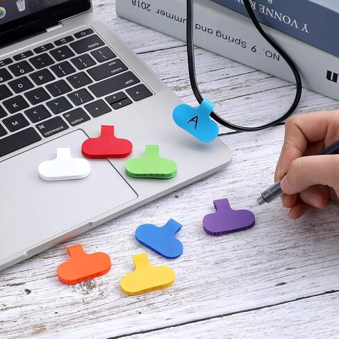 30 Pieces Self-Adhesive Cable Labels Charging Cord Label White Cable Tags Labels Writable Cable Wraps for Clear Writing Waterproof Wire Tags for Electronics Computers Cable Identification in Saudi Arabia