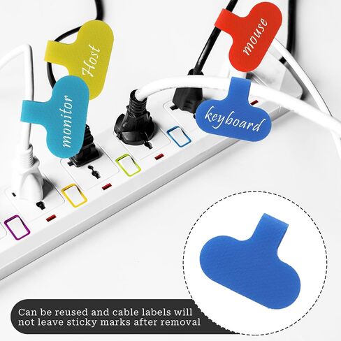 30 Pieces Self-Adhesive Cable Labels Charging Cord Label White Cable Tags Labels Writable Cable Wraps for Clear Writing Waterproof Wire Tags for Electronics Computers Cable Identification in Saudi Arabia