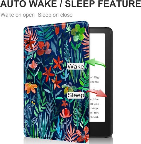 حافظة لجهاز Kindle Paperwhite 6.8 بوصة (الجيل الحادي عشر - 2021) وKindle Paperwhite Signature Edition - غطاء جلد PU خفيف الوزن مع خاصية النوم/الاستيقاظ التلقائي لجراب Kindle 11th 2021 in Kuwait
