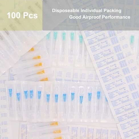 27 Gauge 1 inch Needle, 100PCS Luer Lock Needles Industrial Dispensing Accessories, Individual Package(27G) in Kuwait