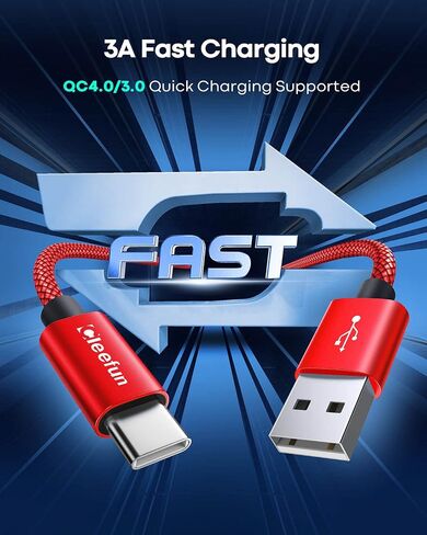 كابل CLEEFUN USB C [3 أقدام، 5 حزم]، كابل USB A إلى النوع C شحن سريع C سلك شاحن مضفر لهاتف iPhone 15 Pro Max/Pro/Plus، لهاتف Samsung Galaxy S24 S23 S22 S21 S20 Ultra S10، Moto، Pixel in Kuwait