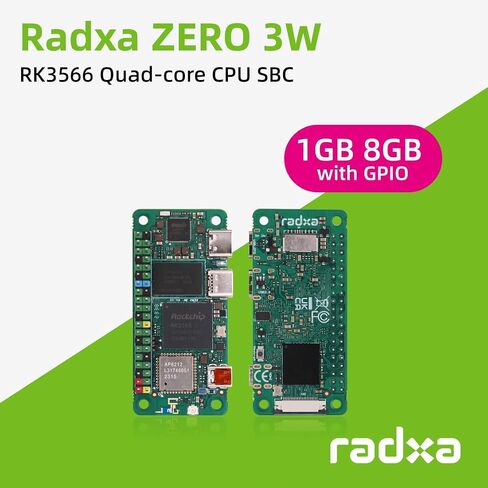 Zero 3W RK3566 4-core CPU SBC, GPU, NPU, HDMI with 1080P Output, and, Single Board Computer (Radxa Zero 3W 8GB 64GB with GPIO) in Saudi Arabia