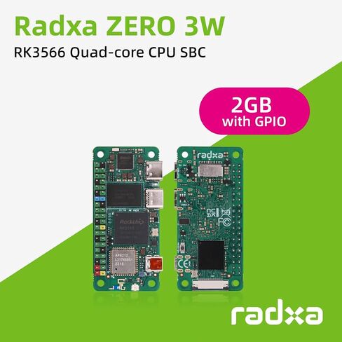Zero 3W RK3566 4-core CPU SBC, GPU, NPU, HDMI with 1080P Output, and, Single Board Computer (Radxa Zero 3W 8GB 64GB with GPIO) in Saudi Arabia
