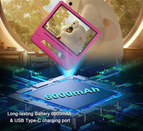 تابلت للأطفال 10 بوصة، Android 13، 4 جيجابايت + 64 جيجابايت، وحدة المعالجة المركزية 8 النواة، WiFi 6، عمر البطارية 12 ساعة، التحكم الأبوي، شاشة HD 1280 * 800، كاميرات مزدوجة، حافظة مقاومة للصدمات، تطبيقات تعليمية مثبتة مسبقًا in Kuwait