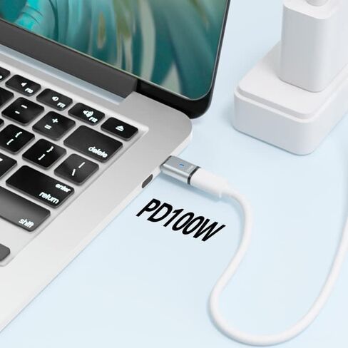 Magnetic USB C Adapter Straight 2 Pack 100w USB C Magnetic Adapter Fast Charging 5Pin 480Mbps Data Transmission in Saudi Arabia