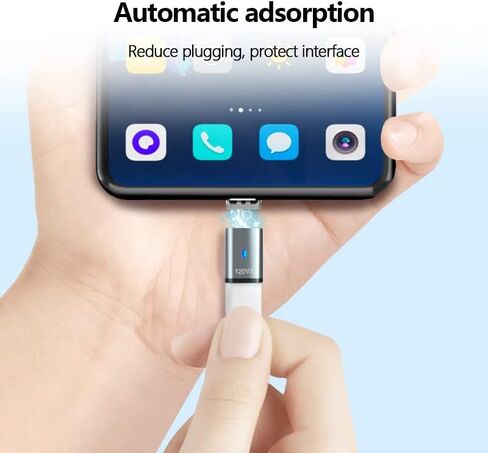 Magnetic USB C Adapter Straight 2 Pack 100w USB C Magnetic Adapter Fast Charging 5Pin 480Mbps Data Transmission in Saudi Arabia