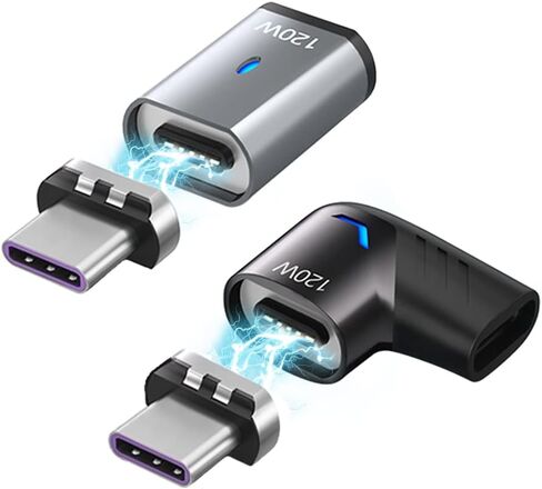 Magnetic USB C Adapter Straight 2 Pack 100w USB C Magnetic Adapter Fast Charging 5Pin 480Mbps Data Transmission in Saudi Arabia