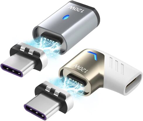 Magnetic USB C Adapter Straight 2 Pack 100w USB C Magnetic Adapter Fast Charging 5Pin 480Mbps Data Transmission in Saudi Arabia