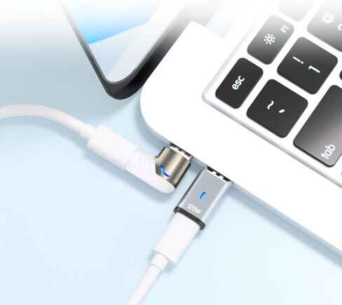 Magnetic USB C Adapter Straight 2 Pack 100w USB C Magnetic Adapter Fast Charging 5Pin 480Mbps Data Transmission in Saudi Arabia