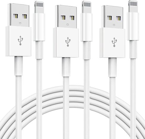 كابل Lightning لسلك شاحن iPhone [معتمد من MFi] 6 أقدام/6 أقدام/10 أقدام 3 قطع من شواحن Apple لكابل شحن iPhone سريع متوافق مع iPhone 14 13 13Pro 12 11 Max XS XR X SE iPad والمزيد in Kuwait