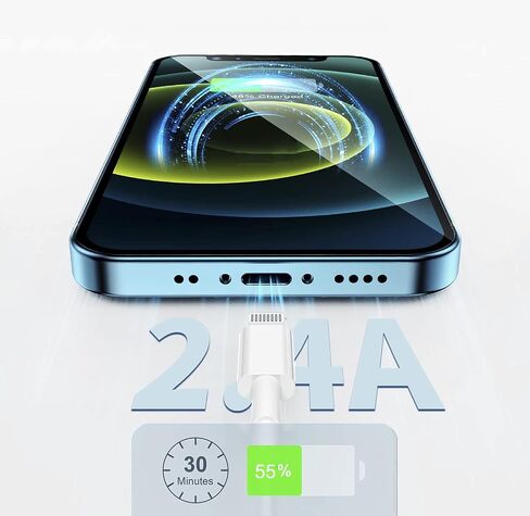 كابل Lightning لسلك شاحن iPhone [معتمد من MFi] 6 أقدام/6 أقدام/10 أقدام 3 قطع من شواحن Apple لكابل شحن iPhone سريع متوافق مع iPhone 14 13 13Pro 12 11 Max XS XR X SE iPad والمزيد in Kuwait