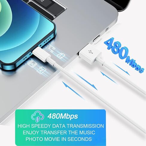 كابل Lightning لسلك شاحن iPhone [معتمد من MFi] 6 أقدام/6 أقدام/10 أقدام 3 قطع من شواحن Apple لكابل شحن iPhone سريع متوافق مع iPhone 14 13 13Pro 12 11 Max XS XR X SE iPad والمزيد in Kuwait