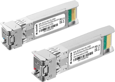 MokerLink A Pair 10G SFP+ Bidi Transceivers, SFP LC Single-Mode Module 20KM, Bi-Directional 1270nm/1330nm, Compatible with MokerLink, Cisco, Meraki, Ubiquiti UniFi,Mikrotik, TP-Link and More in Saudi Arabia