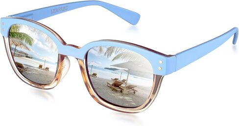Leafael Polarized Sunglasses Women's Trendy Two Tone Design, UV400 100% Protection, Retro Square Frame, Lifestyle & Active in Saudi Arabia