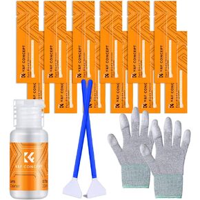 K&F CONCEPT Full Frame Sensor Cleaning Kit,with Sensor Cleaner & Gloves | 16 Pack Swabs, Vacuum Sealed Swab, Gentle Cleaner, Multi-Device Use, Precision Cleaning,for Nikon Sony Canon Camera,MA02 in Kuwait