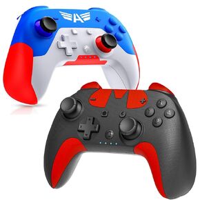 Wireless Switch Controller for Kids, Switch Controller 2 pack Compatible with Switch/Switch Lite/OLED/ PC, Switch Pro Controller with 6-Axis Gyro, Single Programe, Dual Vibration, 3 Speed Turbo, One-Key Wake Up, Share, Gift for Gamer Girls Boys