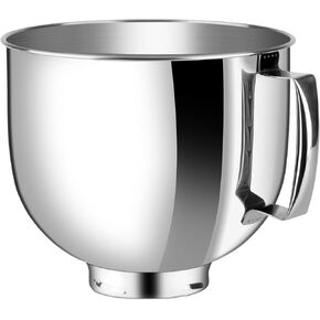 Stainless Steel Bowl,5 QT,Silver,Polished,Compatible with Kitchenaid Artisan&Classic Series,1 Pcs Kit