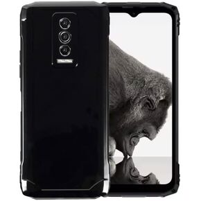 Case for Doogee Blade 10 Pro + Glass Screen Protector Tempered Film - Transparent Silicone Soft Flexible Bumper Shockproof TPU Protective Cover Shell for Doogee Blade 10 Pro (Black)