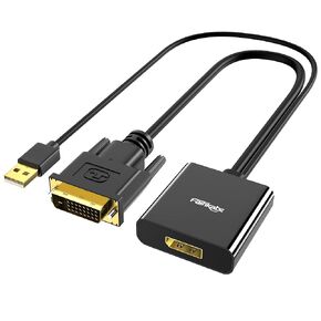 DVI to Displayport Adapter, DVI-D to DP Male with USB Power, Support 1080P@60Hz Full HD from PC Graphics Card to Monitor Display or Projector, DVI to Displayport Converter Adapter Cable, Space Grey
