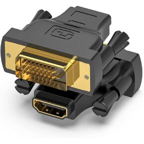 Herfair DVI to HDMI Adapter [2 Pack] HDMI to DVI Bidirectional Adapter DVI-D(24+1) Male to HDMI Female Converter for Monitor, Computer, Projector, TV, PS3/4, Switch and More (1080P Resolution)