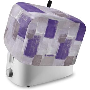 Toaster Cover 2 Slice, Abstract Purple Brown Gray Geometric Paint Art Graffiti Bread Maker Cover Toaster Dust Cover with Pockets, Dust-Proof Cover for Kitchen Small Appliance 12x7.5x8in
