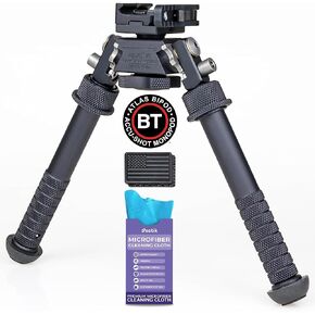 Accu-Shot Atlas Bipod BT10-LW17 V8 with ADM 170-S Lever Plus USA Flag Patch and Jestik Microfiber Cleaning Cloth