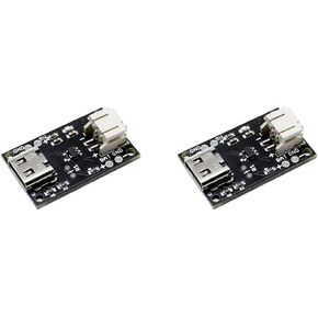 2pcs Type C USB LiPo Battery Charger Board with Battery Protection JST Socket with LED Indicator Charging Rate Adjustable Automatic Power-Down