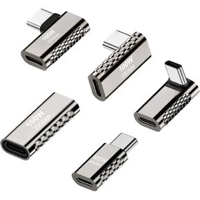 محول AreMe 5 حزم USB C، 90 درجة لأعلى ولأسفل، زاوية يسار ويمين USB من النوع C ذكر إلى أنثى موسع، أنثى إلى أنثى لسطح البخار، ROG Ally، Switch، MacBook Pro/Air والمزيد (رمادي) in Kuwait