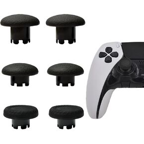 6in1 Edge controller Swappable Thumbsticks Replacement for PS5 Edge Controller, Edge Thumbsticks Caps for PS5 Dualsense Controller,Analog Stick Joystick Caps for PS5 5 Dualsense Edge Controller(Black)
