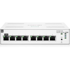 HPE Networking Instant On Switch Series 1830 8-Port Gb Smart-Managed Layer 2 Ethernet Switch with PoE | 8X 1G | 4X CL4 PoE (65W) | Fan-Less | US Cord (JL811A#ABA)