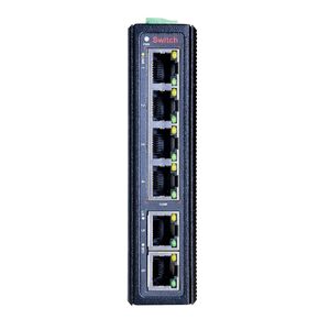 6-Port 10/100M unmanaged Industrial Ethernet Switch, 6E RJ45 Ports, IP40, DIN Rail Network Switch (4*E+2*E )