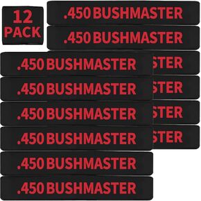 12 Pack Miaozhun .450 Bushmaster Magazine Marking Bands .450 Bushmaster Ammunition Caliber Identification (Black-White)