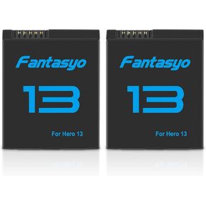 Fantasyo Hero 13 Battery 2-Packs 2100mAh for GoPro Hero 13,Support Fast Charge for Go Pro Hero 13 Camera Charger Accessories