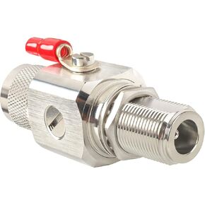 Lightning Arrestor, N Type Coaxial Arrestor 50 Ohm with Bulkhead N Male Plug to Female 0-6GHz Surge Protector for Cellular Cell Phone Signal Booster 3G 4G LTE WiFi 2.4GHz 5GHz Antenna