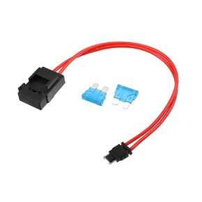 32V 16 AWG Low Profile Mini Fuse Adapter Tap Fuse Kit with 2pcs 15A Blade Style Fuse for Cars Boats Auto Replacement Parts